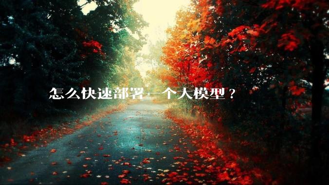 怎么快速部署一个大模型?