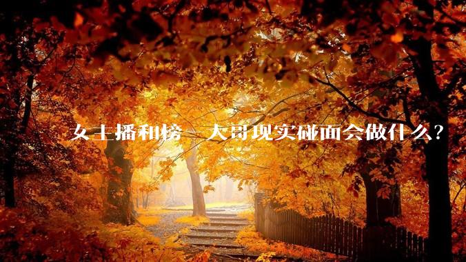 女主播和榜一大哥现实碰面会做什么？