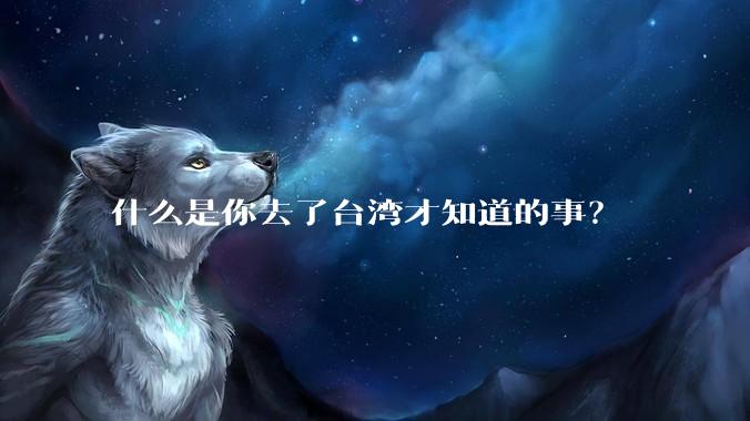 什么是你去了台湾才知道的事？