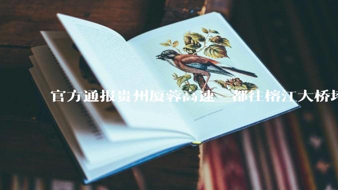 官方通报贵州厦蓉高速三都往榕江大桥垮塌，因持续强降雨诱发山体滑坡导致，目前情况如何？